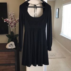 BCBG Long Sleeve Flirty Open Back Dress